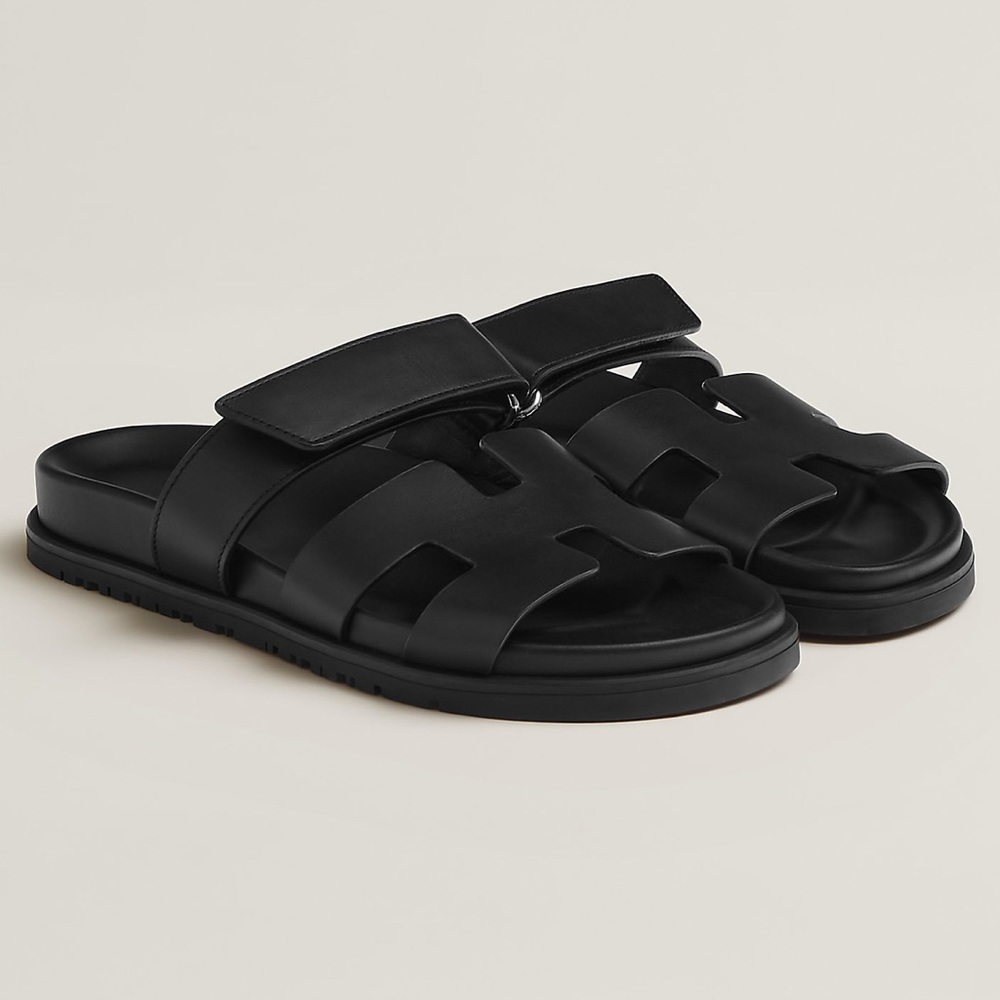 Hermes Chypre Sandal, Size 36.5 Black, gently worn